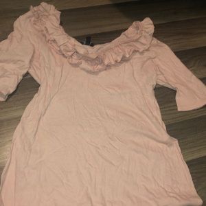 Cream mid sleeve shirt